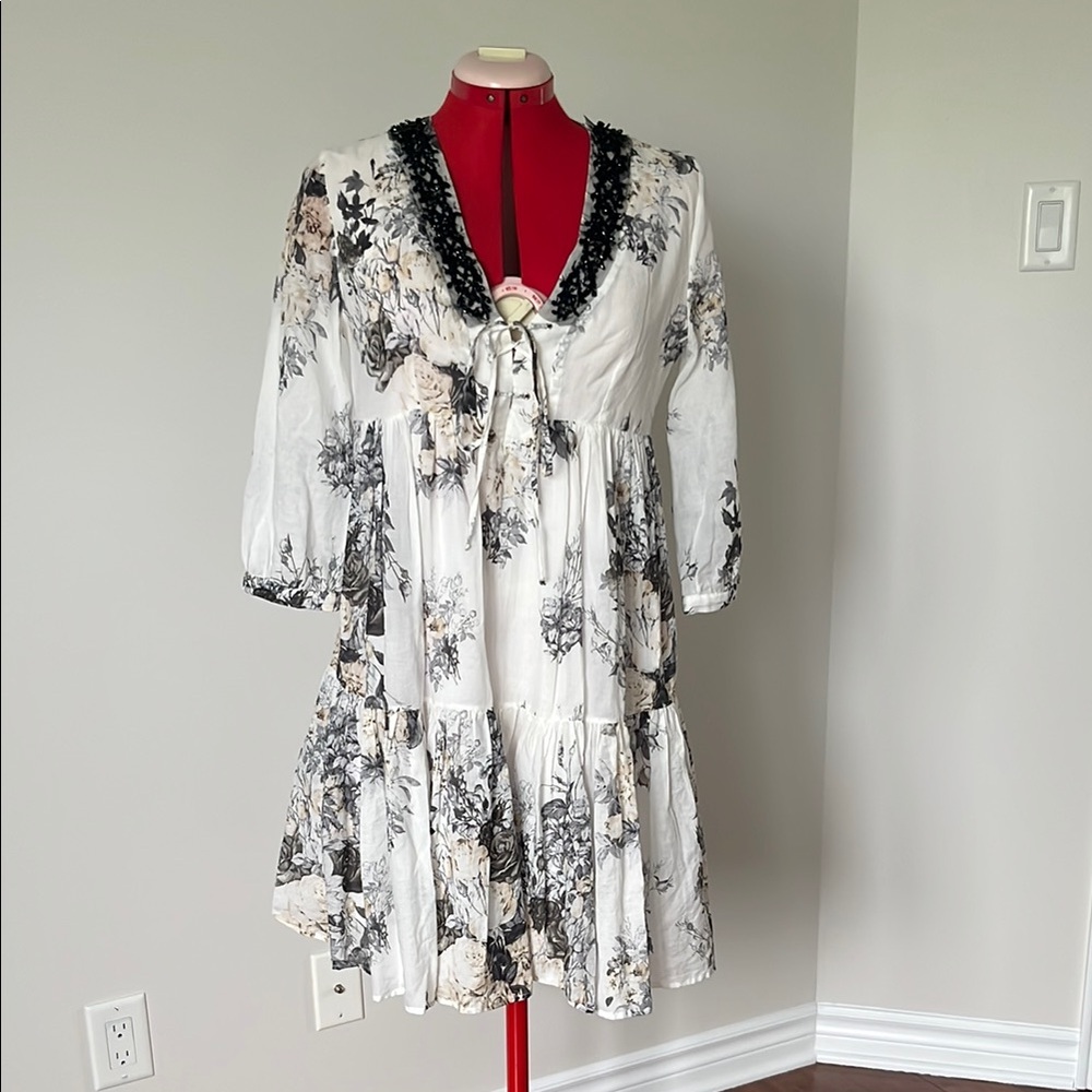 Twin-Set Black and White Pleated Sundress